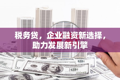 邻水税务贷，企业融资新选择，助力发展新引擎