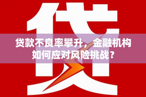 邻水贷款不良率攀升，金融机构如何应对风险挑战？